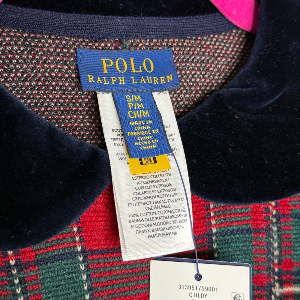 Polo by Ralph Lauren Girls Patchwork Plaid Wool Poncho Size S/M NWT - Picture 10 of 11